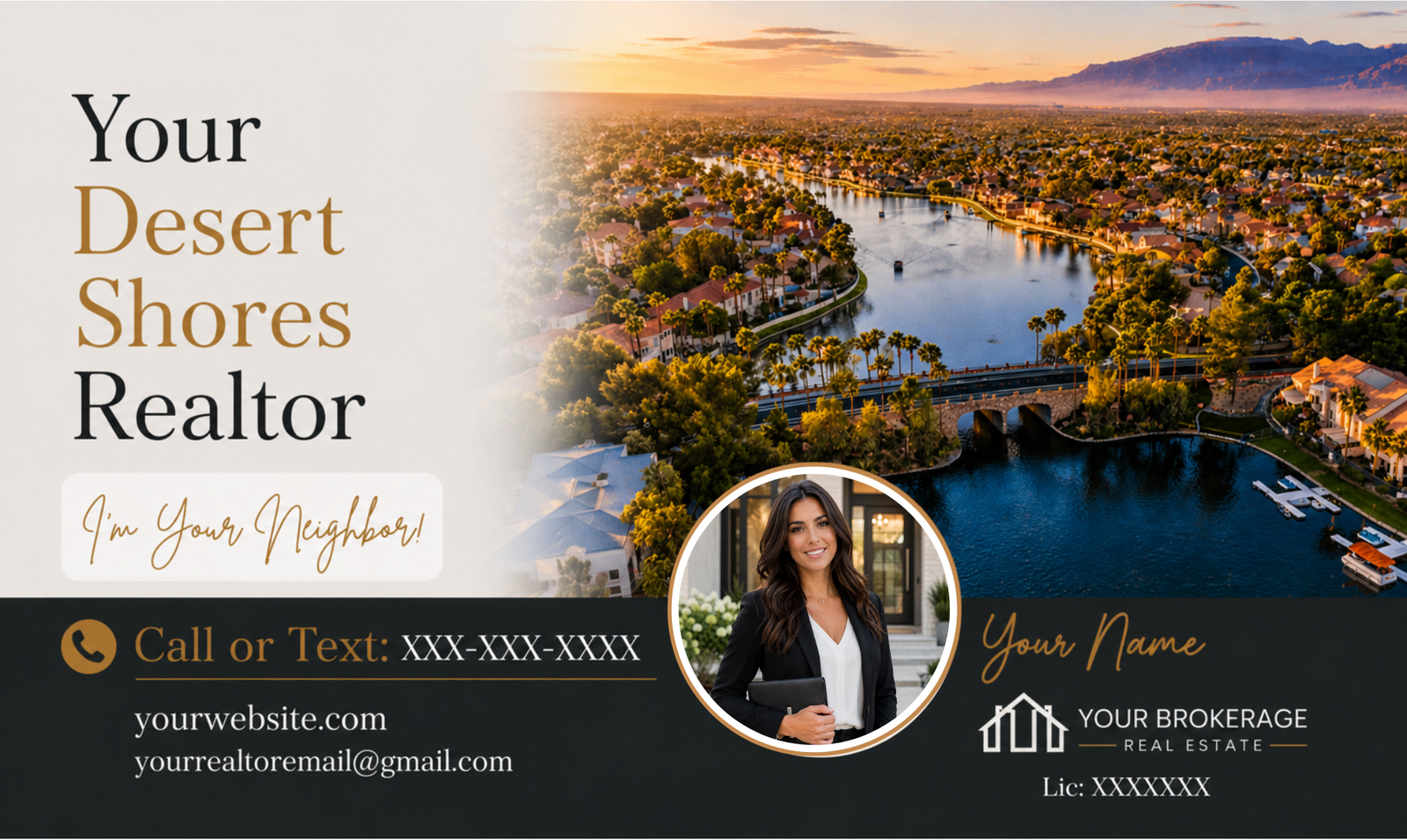 Real estate just sold postcard campaign example front design