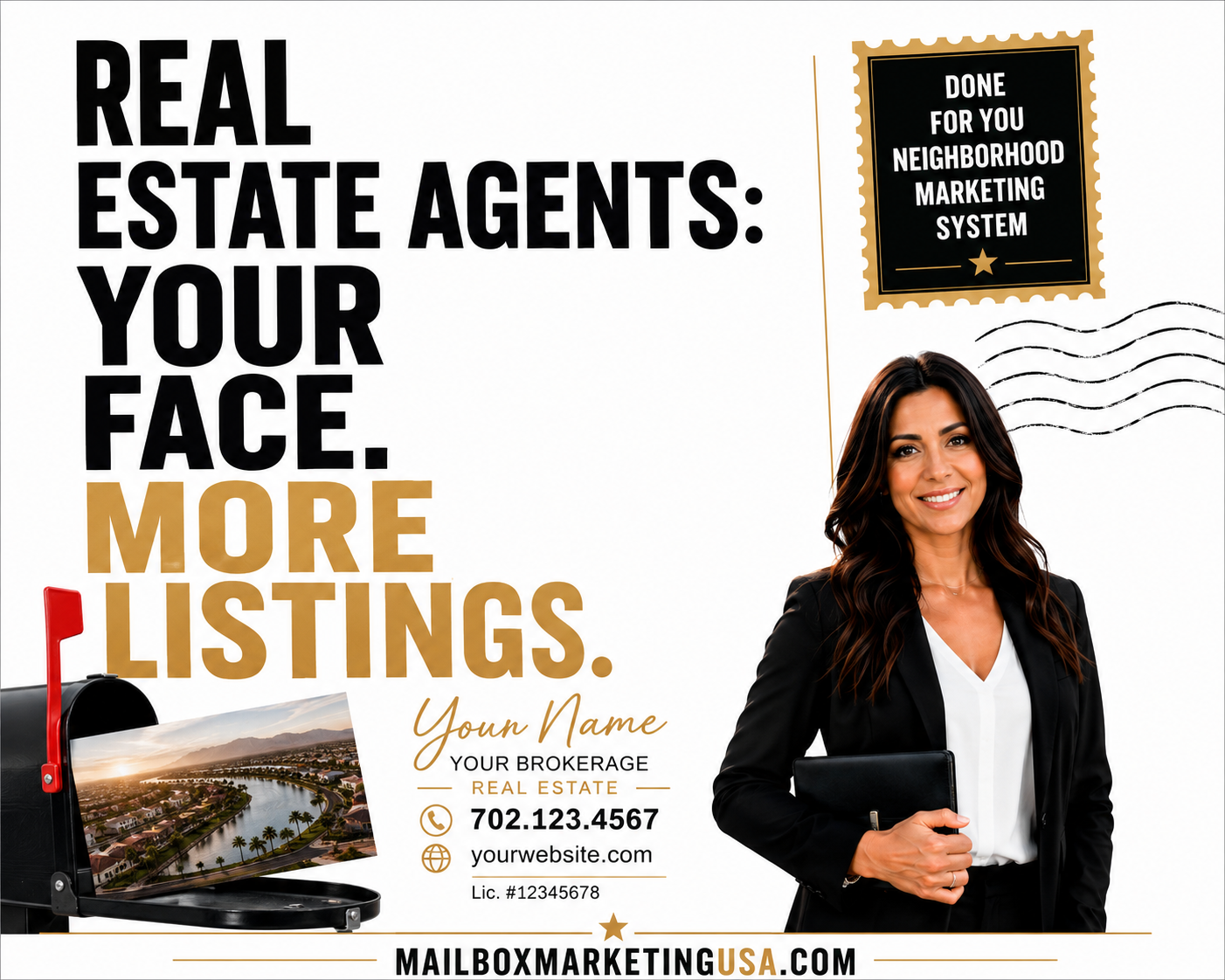 Real estate marketing materials example - postcard campaign